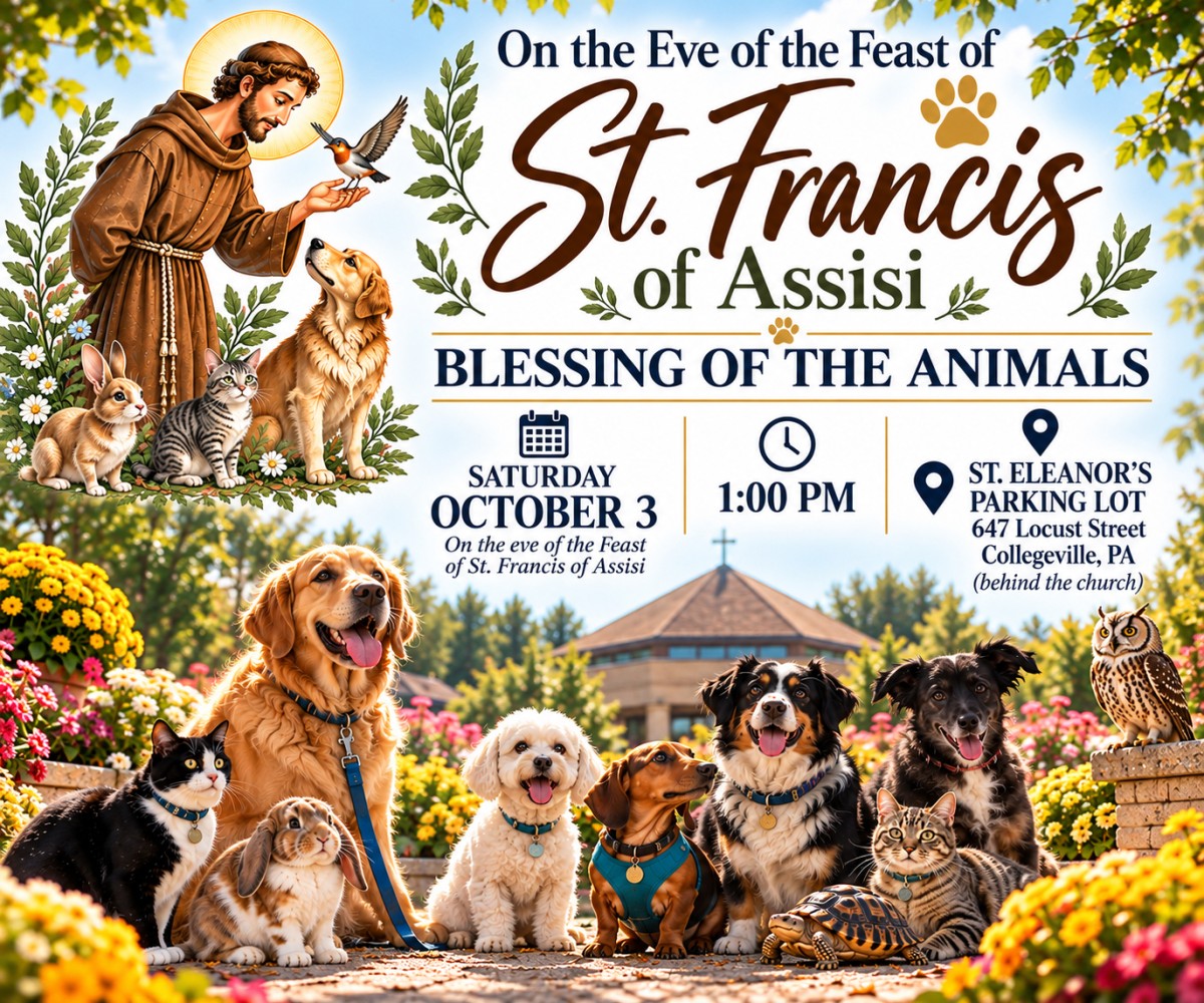 Blessing of the Animals | Saturday, October 3 |1:00 pm- Church Parking Lot