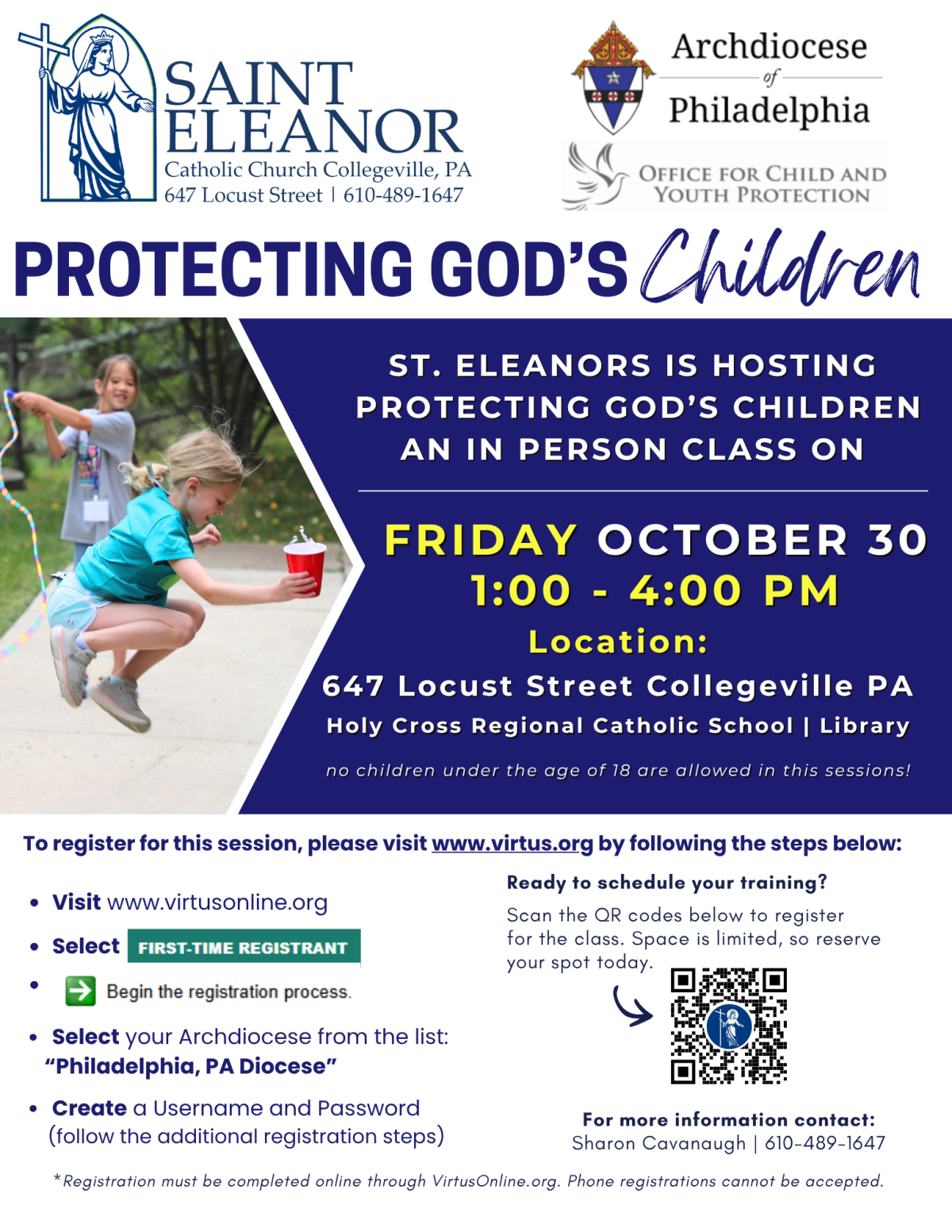 Protecting God’s Children, Safe Environment Mandatory Training available Friday, October 30