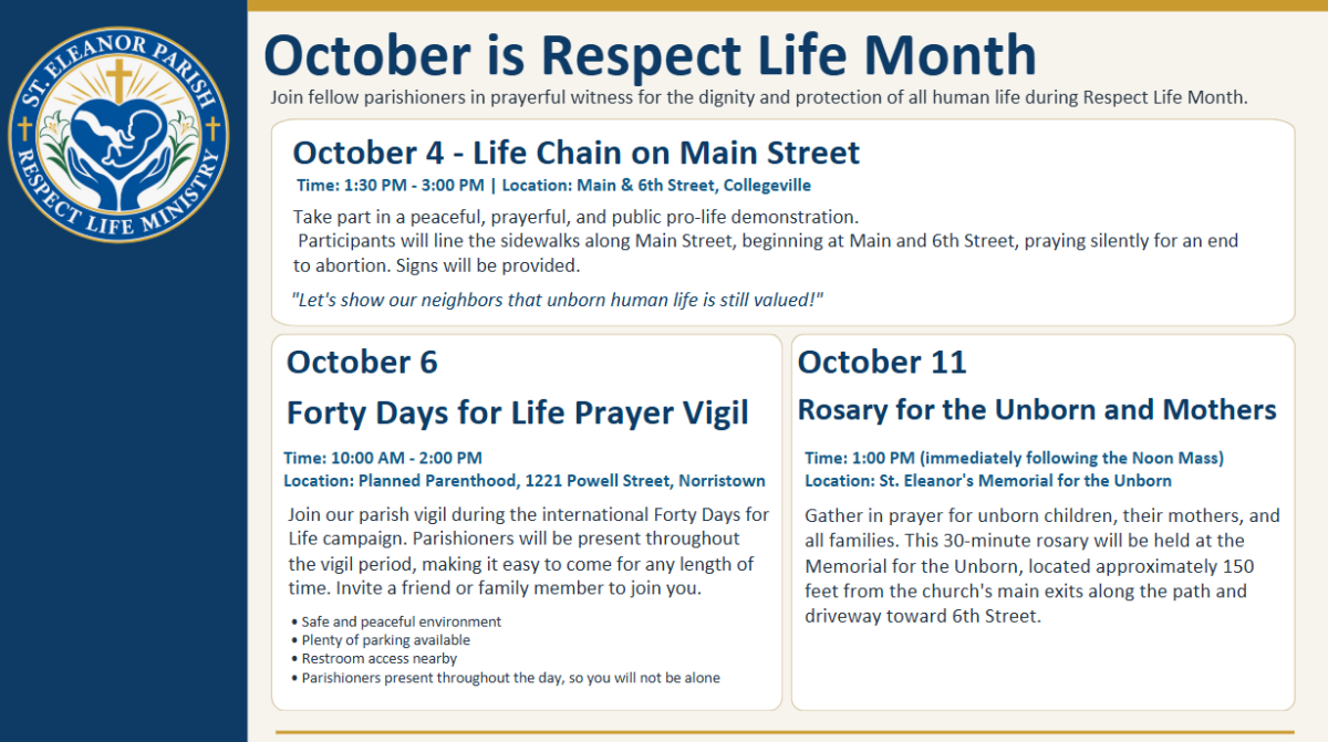 October- Respect Life Month Activities 